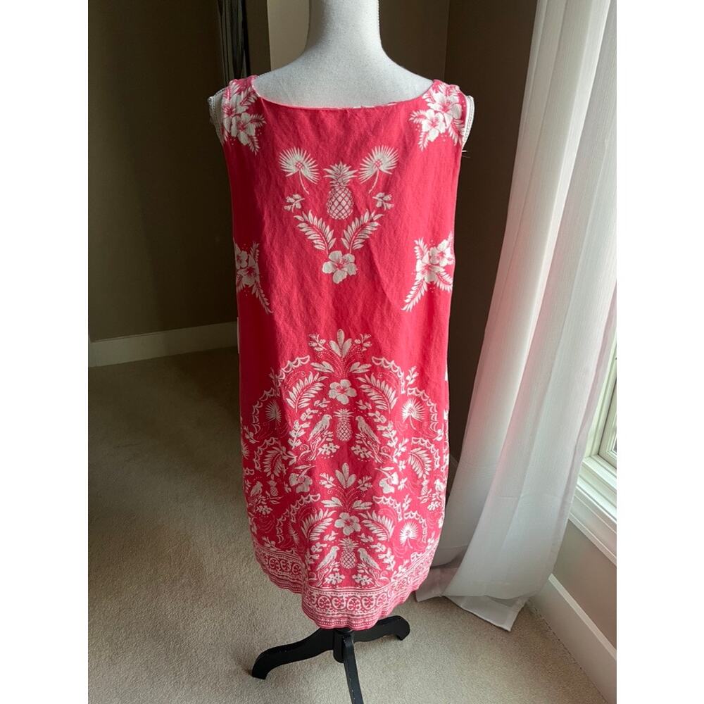 LC Lauren Conrad Coral and Cream Embroidered Midi Dress - Picture 4 of 5